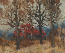 Max Boullé; Landscape with Trees