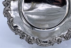 A German silver dish, maker's initials ICK, with import marks for Austro-Hungary, 1886-1922