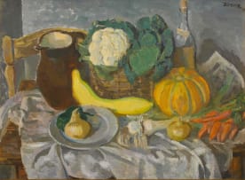 Alfred Krenz; Still Life with Vegetables and Vessels