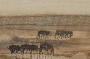 Gordon Vorster; Wildebeest in an Arid Landscape