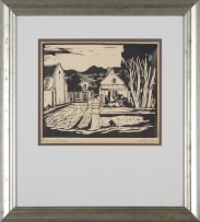 After Jacob Hendrik Pierneef; Fisherman's Harbour - Hermanus; Street in Tulbach, Nilant 5 and 8, two