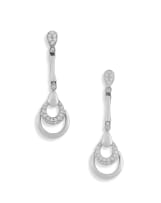 Pair of diamond and 18ct white gold pendant earrings