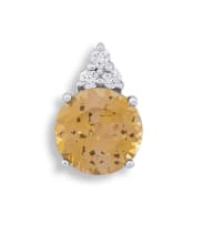 Yellow zoisite and diamond 18ct white gold pendant