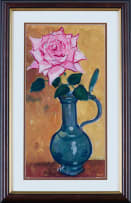François Krige; Pink Rose in a Vase