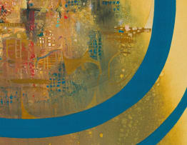 Larry Scully; Abstract Composition with Gold Circles