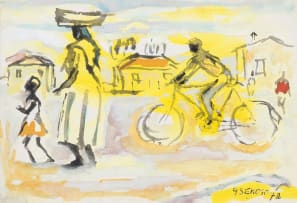 Gerard Sekoto; Figures and Bicycle; Football Players, two
