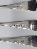 Six George VI silver 'Shell Dog Nose' pattern cake forks, Thomas Bradbury & Sons Ltd, Sheffield, 1944