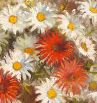 Adriaan Boshoff; Daisies in a Copper Vase