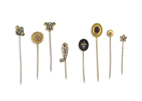 Collection of eight Victorian and Edwardian stick pins
