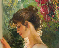 Mari Vermeulen-Breedt; Young Girl Holding a Rose