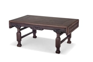 A Chinese hongmu and hardwood table, Qing Dynasty, 19th century