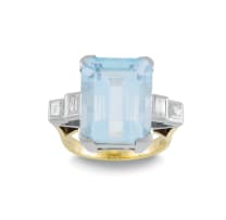 Aquamarine and diamond dress ring