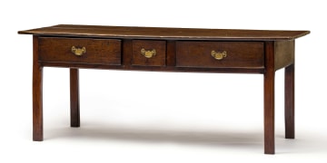 A French elmwood and oak server, 19th century and later