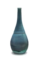 A large Linn Ware turquoise-glazed vase