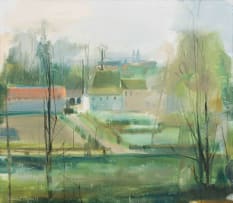 Clement Serneels; Landscape with Houses