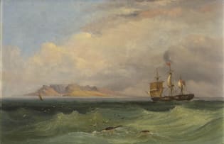 Thomas Bowler; Arrival of the East Indiaman St. Lawrence in Table Bay, Cape of Good Hope