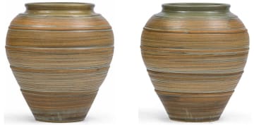 Digby Hoets; Large Green and Brown Vessels, two