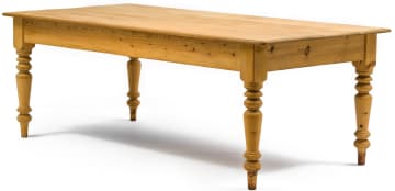 A poplar and pine dining table, early 20th century
