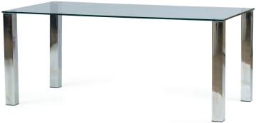 A glass and steel table, modern