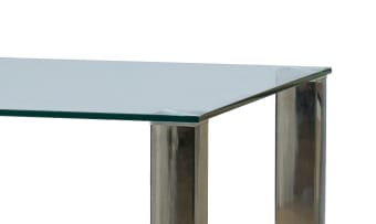 A glass and steel table, modern