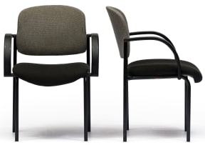 A pair of upholstered armchairs, modern