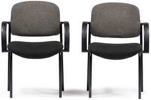 A pair of upholstered armchairs, modern