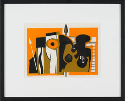 Berenice Michelow; Abstract with Assegai and Shields