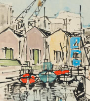 Arthur Edward Cantrell; Cape Town – Docks, Fishing Boats and Mountain