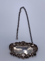 A George III silver Rum decanter label, Charles Rawlings, London, 1817