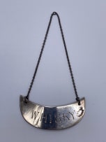 A George III silver Rum decanter label, Charles Rawlings, London, 1817