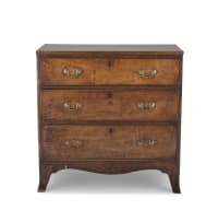 A walnut chest of drawers, 19th century and later