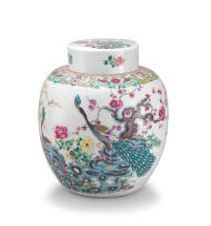 A Chinese famille-rose jar and cover, Qing Dynasty, 19th century