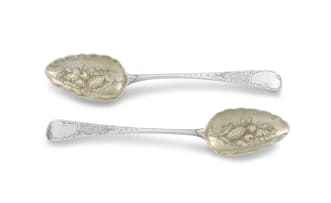 A George III silver berry spoon, The Batemans, London, 1809