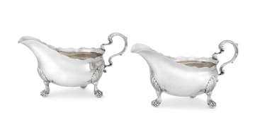 A pair of early George III silver sauce boats, Fuller White, London, 1761