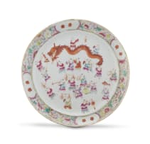 A Chinese famille-rose 'boys' dish, Qing Dynasty, 19th century