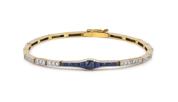 Diamond and blue sapphire bracelet