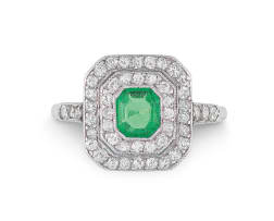 Edwardian emerald and diamond ring