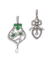 Edwardian diamond and emerald pendant
