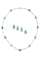 Turquoise and 14ct gold necklace