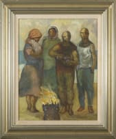 Amos Langdown; Figures Around a Brazier