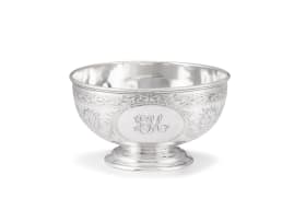 A Victorian silver cased presentation pedestal bowl, Joseph Rodgers & Sons, Sheffield, 1846