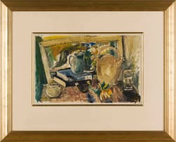 Lippy (Israel-Isaac) Lipshitz; Still Life with Books and Pipe