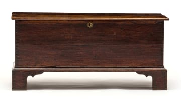 An oak chest, possibly French, 18th century