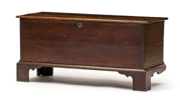 An oak chest, possibly French, 18th century