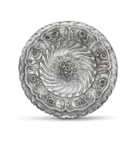 A Portuguese silver dish, marks indistinct, 19th century