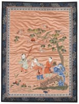 A Chinese silk embroidered panel, 20th century