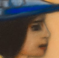 Pieter van der Westhuizen; Profile of a Woman in a Blue Hat