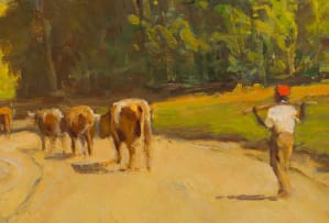 Walter Gilbert Wiles; Cattle on a Country Road