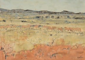 Gordon Vorster; Herd of Antelope in Arid Landscape