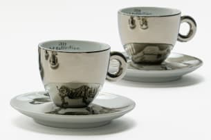 William Kentridge; Illy Cappuccino Cups and Saucers, six